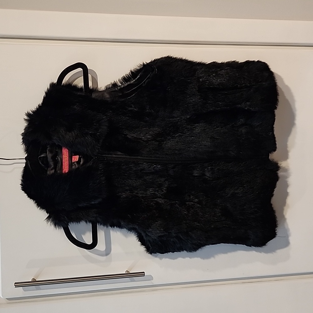 100% Rabbit Fur Vest  Vintage in Black by Jennyfer J